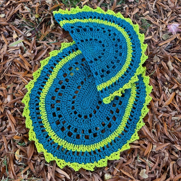The Asset Other - Handmade Teal and Green Crochet Placemats